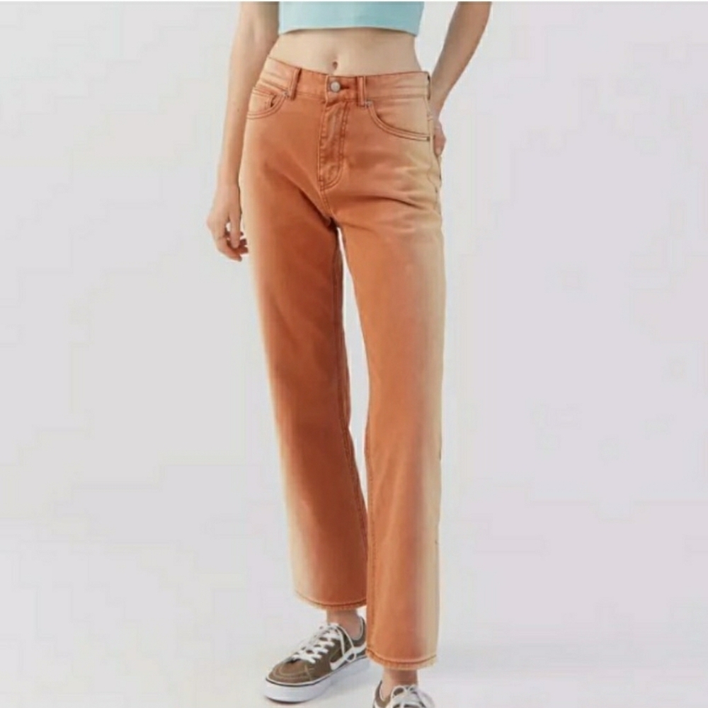 Urban Outfitters BDG High Rise Cowboy Jeans Ombre Orange Size 28